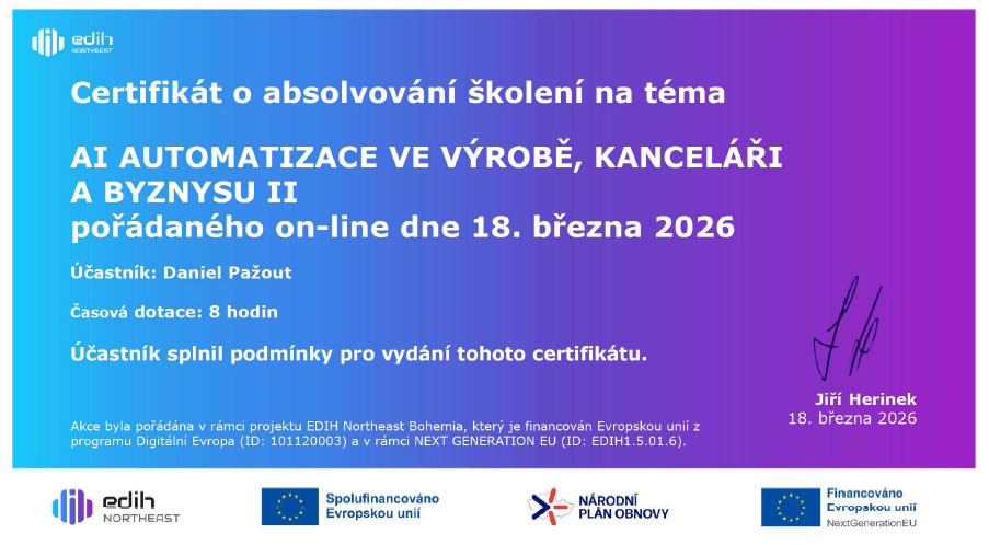 Certifikát Kyberbezpečnost v malých a středních firmách
